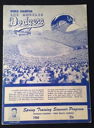 Item #1007 March 28, 1960 Los Angeles Dodgers VS New York Yankees Official Spring Training...