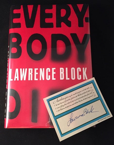 Item #1361 Everybody Dies (LAID-IN BOOKPLATE). Lawrence BLOCK.