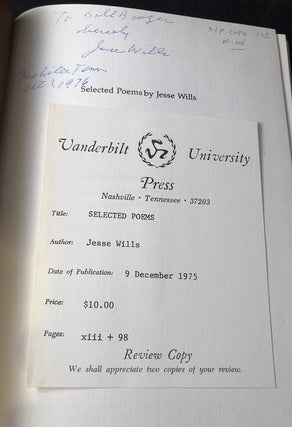 Selected Poems (SIGNED ASSOCIATION COPY W/ REVIEW SLIP)
