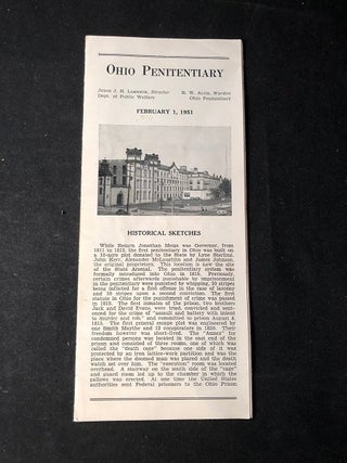 Item #2498 Ohio Penitentiary (1951 Advertising Brochure). Judge J. H. LAMNECK, R. W ALVIS