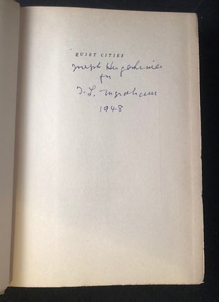 Quiet Cities (SIGNED & INSCRIBED 1ST PRINTING)