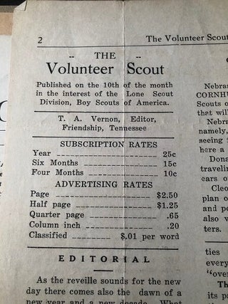 Small Archive of early Boy Scouts, Lone Scouts of America, Dixie Guards & Volunteer Scout ORIGINAL Logs and Published Material (1924-1934); OVER A DOZEN ITEMS INCLUDING TWO HANDWRITTEN AND ILLUSTRATED DIARIES/LOGS