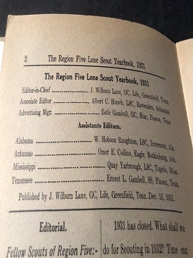 Small Archive of early Boy Scouts, Lone Scouts of America, Dixie Guards & Volunteer Scout ORIGINAL Logs and Published Material (1924-1934); OVER A DOZEN ITEMS INCLUDING TWO HANDWRITTEN AND ILLUSTRATED DIARIES/LOGS