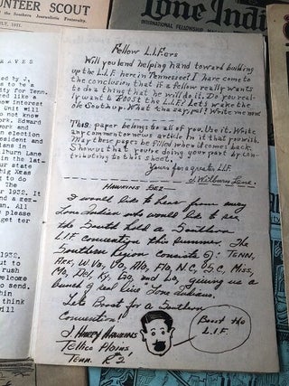 Small Archive of early Boy Scouts, Lone Scouts of America, Dixie Guards & Volunteer Scout ORIGINAL Logs and Published Material (1924-1934); OVER A DOZEN ITEMS INCLUDING TWO HANDWRITTEN AND ILLUSTRATED DIARIES/LOGS