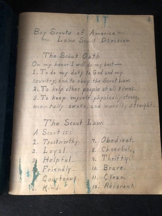Small Archive of early Boy Scouts, Lone Scouts of America, Dixie Guards & Volunteer Scout ORIGINAL Logs and Published Material (1924-1934); OVER A DOZEN ITEMS INCLUDING TWO HANDWRITTEN AND ILLUSTRATED DIARIES/LOGS