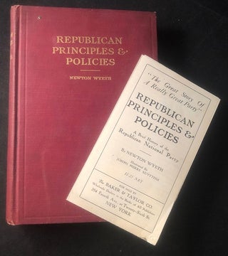 Item #2936 Republican Principles & Policies (w/ ORIGINAL PUBLISHER PROSPECTUS). Newton WYETH