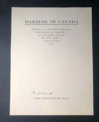 Harding in Canada