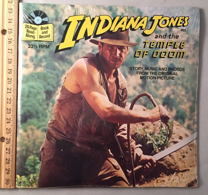 Item #301 Indiana Jones and the Temple of Doom 24 Page Read-Along (SEALED IN ORIGINAL WRAP). James KAHN, George LUCAS, Buena Vista Records.