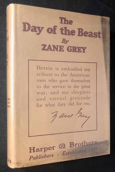 Item #3192 The Day of the Beast (From Zane Grey's Personal Library). Zane GREY.