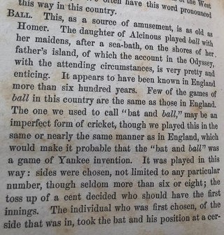 Glossary of Supposed Americanisms (Baseball Interest); VERY EARLY DEPICTION OF AMERICAN BASEBALL!
