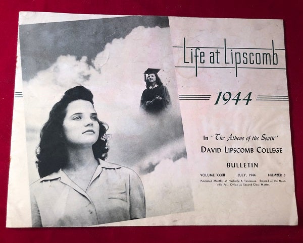 Item #3741 David Lipscomb College Bulletin / July, 1944. J. P. SANDERS.