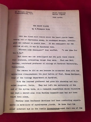 WEIRD THINGS: Poetry, Plays, Short Stories, Horror, Self-Help, Submarines, etc. by H. Thompson Rich [TYPED MANUSCRIPT COPY]