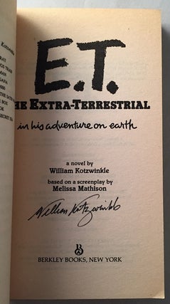 E.T. The Extra-Terrestrial (Signed Paperback Original)