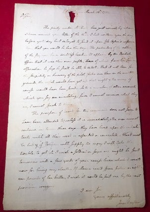 Item #4201 1782 Revolutionary War Content Letter from U.S. Constitution Signer Jonathan Dayton TO...