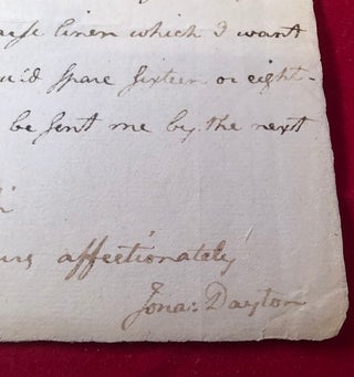 1782 Revolutionary War Content Letter from U.S. Constitution Signer Jonathan Dayton TO his father, Brig. General Elias Dayton