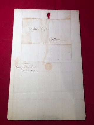 1782 Revolutionary War Content Letter from U.S. Constitution Signer Jonathan Dayton TO his father, Brig. General Elias Dayton