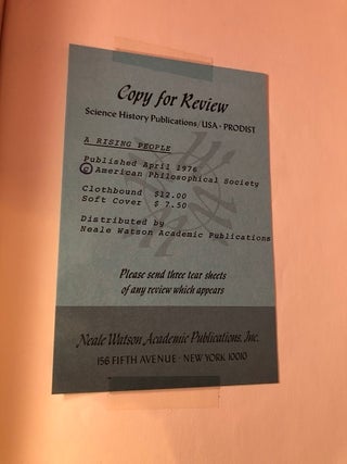 A Rising People: The Founding of the United States 1765 to 1789 (REVIEW COPY); 1976 American Philosophical Society / Historical Society of Pennsylvania Exhibition Catalog
