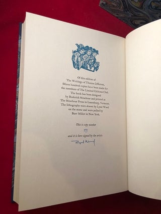 The Writings of Thomas Jefferson #273/1500 (SIGNED BY ILLUSTRATOR LYND WARD)
