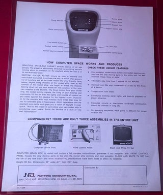 Original 1971 COMPUTER SPACE Video Game Sales Flyer (THE FIRST COIN-OPERATED VIDEO GAME)