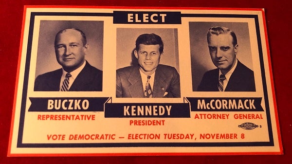 Item #4816 1960 Massachusetts KENNEDY FOR PRESIDENT Blank Postcard/Flyer. John F. KENNEDY.
