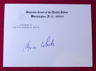 Item #4897 Signed OFFICIAL Supreme Court Chambers Card. WHITE, ron