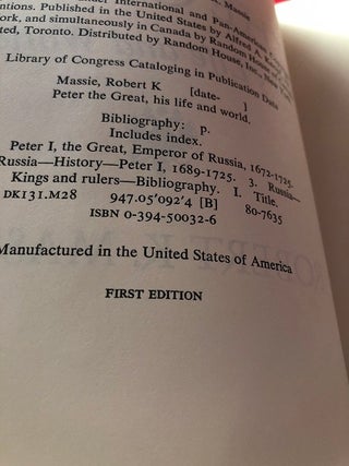 Peter the Great (SIGNED FIRST PRINTING)