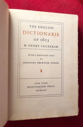 The English Dictionarie of 1623 (LTD TO 999 COPIES)
