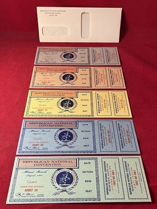 Item #5459 UNUSED 1968 Republican National Convention Ticket SET of 5 w/ Envelope. Richard NIXON