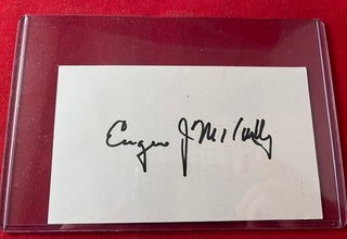 Item #5762 Eugene McCarthy Signed Index Card. Gary BURGHOFF