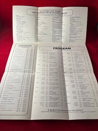 February 21, 1976 Screening Schedule for the 48th Annual Academy Awards (ONE FLEW OVER THE CUCKOO'S NEST)