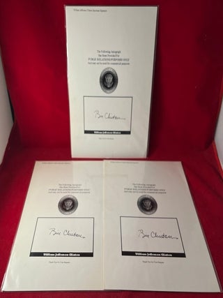 Item #5869 LOT X 3 Original Signed William Jefferson Clinton Specimen Signature AUTOGRAPHS for...