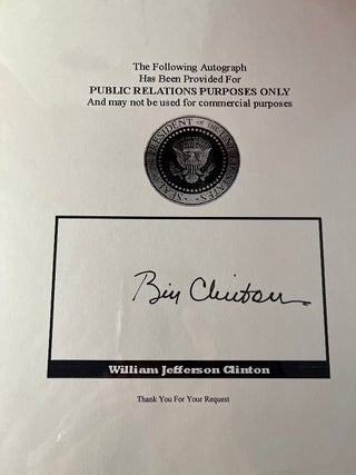 LOT X 3 Original Signed William Jefferson Clinton Specimen Signature AUTOGRAPHS for "Public Relations" Use