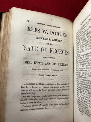 Nashville Business Directory for the City of Nashville and Suburbs (SCARCE SLAVE TRADER AD)