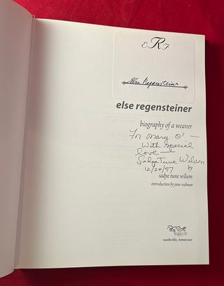 Else Regensteiner: Biography of a Weaver (SIGNED 1ST)