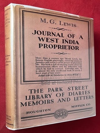 Item #6728 Journal of a West India Proprietor (1st American). M. LEWIS, G