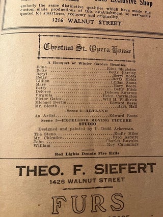 Sam Shubert Theatre 1918 New York Program (FEATURING A 19 YEAR OLD FRED ASTAIRE)