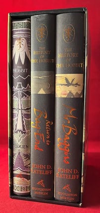 Item #7185 The Hobbit and The History of the Hobbit (3 VOLUME 70TH ANNIVERSARY SET IN SLIPCASE)....