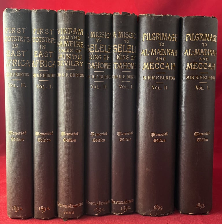 Item #7193 The Memorial Edition of the Works of Captain Sir Richard F. Burton (SEVEN VOLUMES COMPLETE). Sir Richard Francis BURTON.