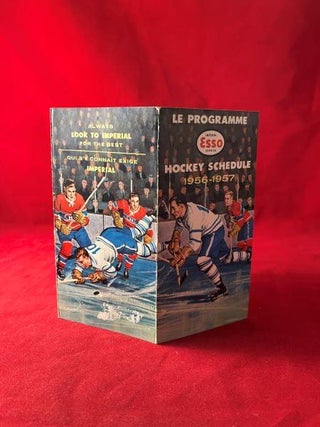 1956/57 Imperial ESSO Origial Tri-Fold Hockey Schedule. National Hocky League.