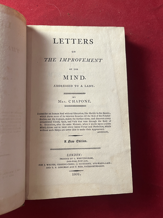 Letters on the Improvement of the Mind Addressed to a Lady