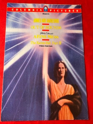 1985 Columbia Pictures Newsletter / Poster (Karate Kid Part II, Armed and Dangerous, Out of Bounds and A Fine Mess)