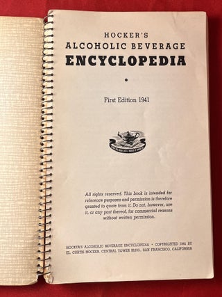 Hocker's Alcoholic Beverage Encyclopedia (SIGNED FIRST EDITION)