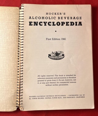 Hocker's Alcoholic Beverage Encyclopedia (SIGNED FIRST EDITION)