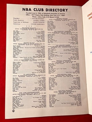 1967-68 Cincinnati Royals Yearbook