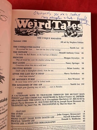 Weird Tales / Summer 1988 (SIGNED BY TURTLEDOVE, SCHWEITZER & KAYE)