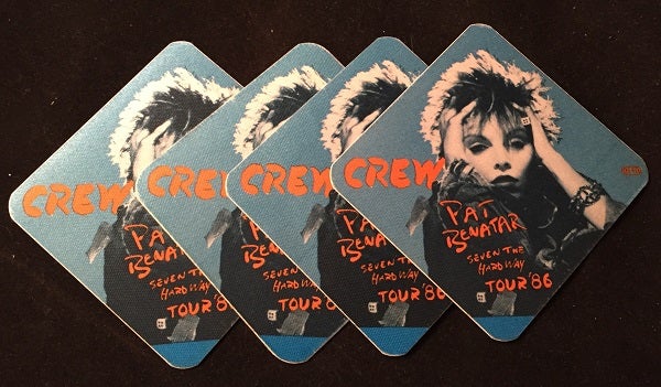 Item #881 1986 PAT BENATAR Seven the Hard Way Tour "CREW" Pass Lot of Four. Pat BENATAR.