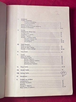 Circa 1967 "Protocol / International Etiquette" United Nations Booklet