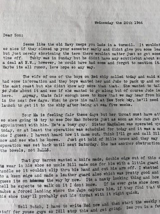 Archive of 200+ WWII Letters & HOMEFRONT "War News Updates" / Naval Aviation Cadet [July, 1943 to July, 1945]