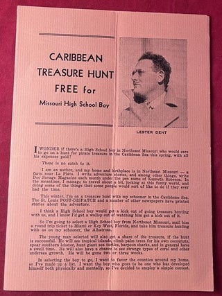 Item #9378 Caribbean Treasure Hunt: FREE for Missouri High School Boy [LESTER DENT'S 1936...