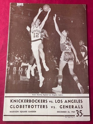 Original December 26, 1960 New York Knickerbockers VS Los Angeles Lakers Program. Jerry WEST.